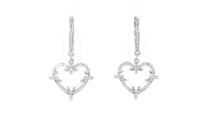 C. 1990 Vintage .70 ct. t.w. Diamond Heart Drop Earrings in 18kt White Gold