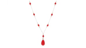 C. 1960 Vintage Coral Station Necklace in 14kt Yellow Gold