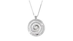 C. 2000 Vintage 1.17 ct. t.w. Diamond Swirl Pendant Necklace in 18kt White Gold
