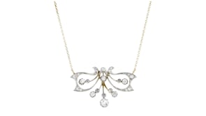 C. 1980 Vintage 1.75 ct. t.w. Diamond Fancy Necklace in Platinum and 18kt Yellow Gold