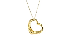 C. 1990 Vintage Tiffany Jewelry Elsa Peretti 18kt Yellow Gold Heart Pendant Necklace