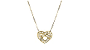 C. 1990 Vintage Tiffany Jewelry .28 ct. t.w. Diamond Heart Necklace in 18kt Yellow Gold