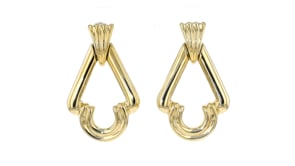 C. 1980 Vintage 14kt Yellow Gold Doorknocker Earrings