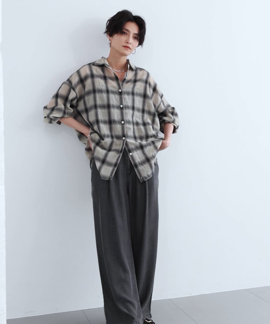 シアーチェックシャツ / JAPAN FABRIC【WEB限定カラー】 | [公式]バン