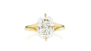 4.00 Carat Cushion-Cut Lab-Grown Diamond Ring in 14kt Yellow Gold
