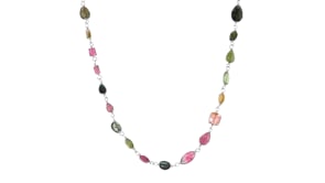 30.00 ct. t.w. Multicolored Tourmaline Necklace in Sterling Silver