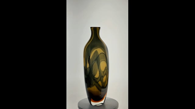 Vaso Labirinto Âmbar e Preto | Mario Seguso