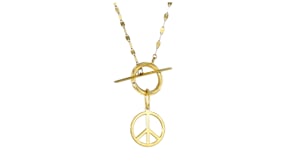Italian 10kt Yellow Gold Peace Sign Charm