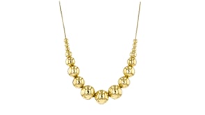 14kt Yellow Gold-Plated Graduated Bead Necklace