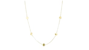 Italian 10kt Yellow Gold Hammered Disc Station Necklace