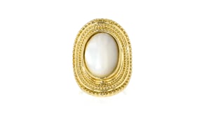 Italian 14kt Yellow Gold Ring with Mother-of-Pearl