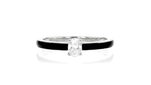 .25 Carat Lab-Grown Diamond Ring with Black Enamel in Sterling Silver