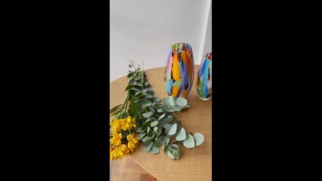 Par de Vasos Oliva G e P Multicor Colorido