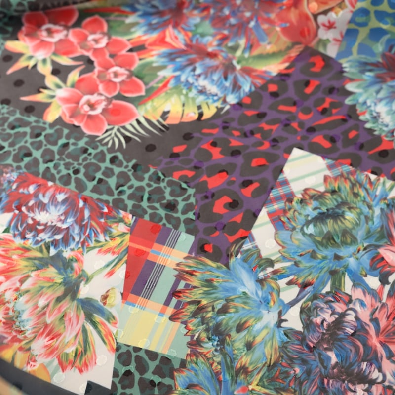 Vidéo: Mousseline jacquard – Patchwork floral multicolore