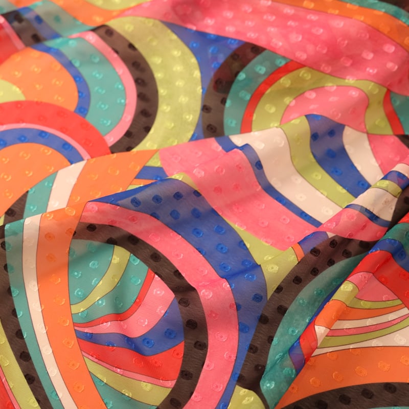 Vidéo: Mousseline jacquard – Arcs multicolores