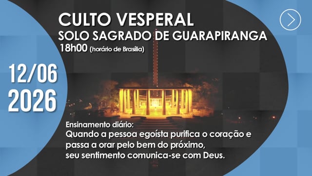 Capa do vídeo do “Culto Vesperal | Solo Sagrado de Guarapiranga - 12/06/2026”.