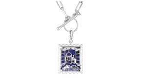 Lapis Santorini Stamp Charm in Sterling Silver