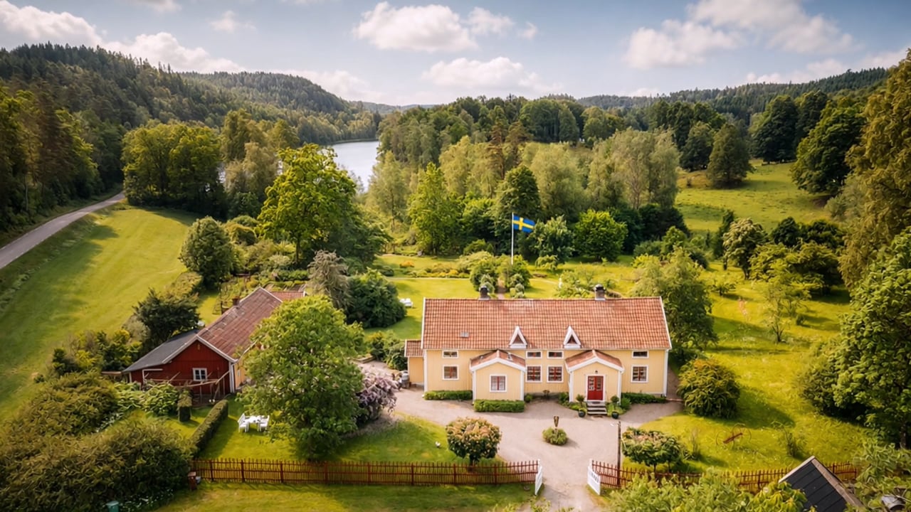 9 rum Villa på Egnared 206 Halland Falkenbergs kommun - video