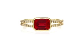 1.20 Carat Garnet Ring with .16 ct. t.w. Diamonds in 10kt Yellow Gold