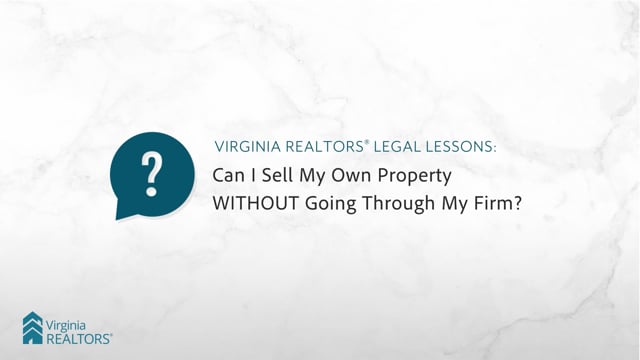 Can I sell my own property without going through my firm?