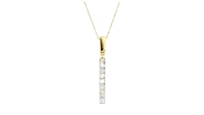 .25 ct. t.w. Lab-Grown Diamond Linear Bar Pendant Necklace in 10kt Yellow Gold