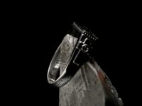 Astro West Hand Carved Mens Muonionlusta Meteorite Ring with Black Onyx and White Sapphire AWMETJ522 Video