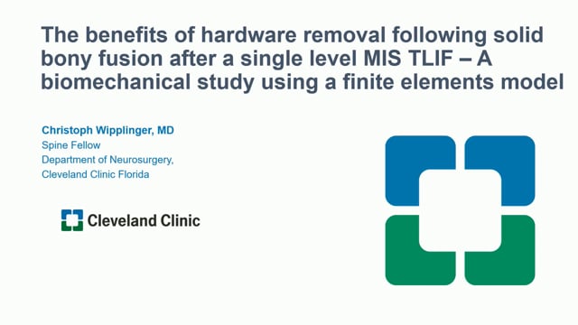 The Benefits of Hardware Removal Following Solid Bony Fusion After a Single-Level MIS TLIF – A Biomechanical Study Using a Finite Elements Model