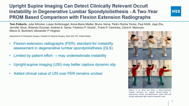 Upright Supine Imaging Can Detect Clinically Relevant Occult Instability in Degenerative Lumbar Spondylolisthesis