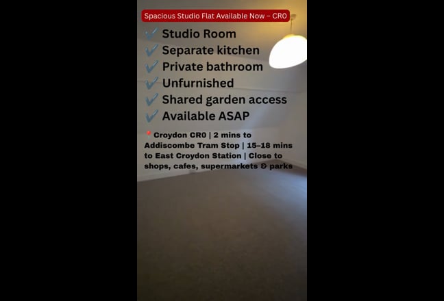 Studio Flat to rent in CR0 ( Couple Welcome ) Main Photo