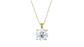 4.00 Carat Lab-Grown Diamond Solitaire Necklace in 14kt Yellow Gold