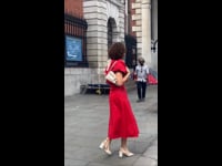 PHILIPPA LONDON'S RED 2 PIECES TULIP BLOUSE AND LIV SKIRT