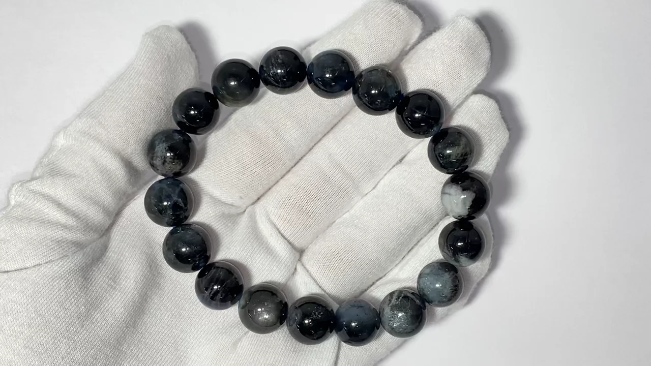 ブラックスターアクアマリン AAA- ラウンド11.5mm 1連(ブレスレット