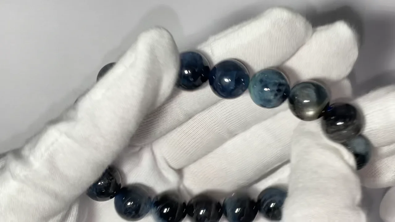ブラックスターアクアマリン AAA- ラウンド11.5mm 1連(ブレスレット