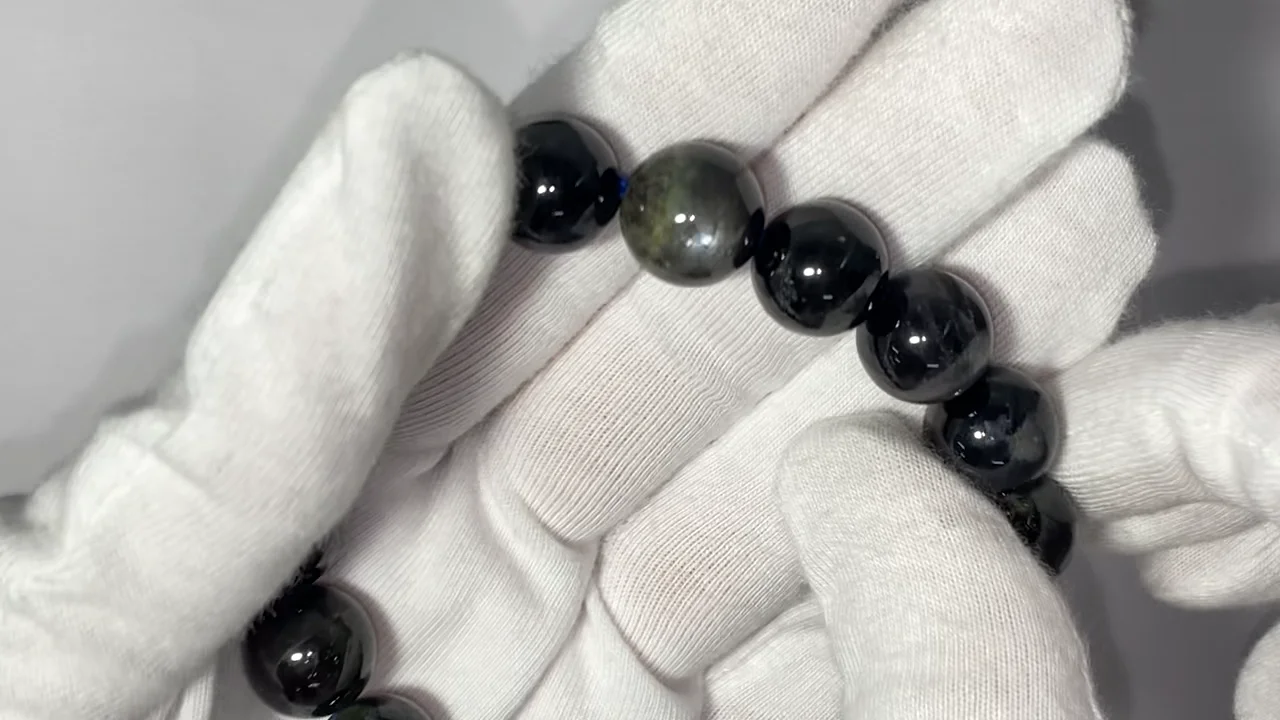 ブラックスターアクアマリン AAA- ラウンド11.5mm 1連(ブレスレット