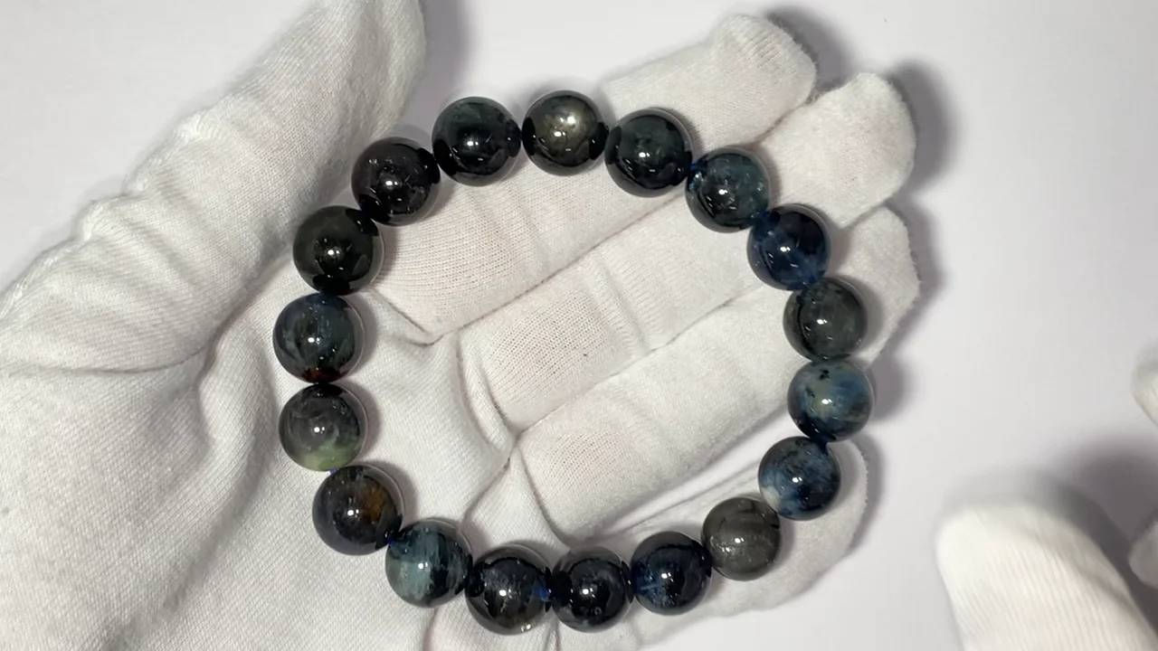 ブラックスターアクアマリン AAA- ラウンド11.5mm 1連(ブレスレット