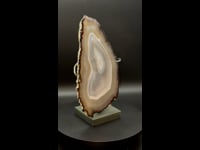Astro West - Hand Polished Natural Agate Slice from Brazil AWAGAT529 Video