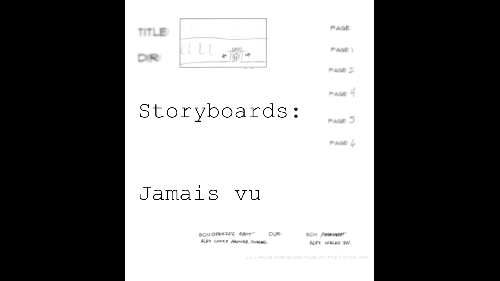 Jamais Vu Storyboards