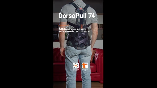 DorsoPull 74 - Padded dorso-lumbar back splint for the orthopaedic LumboPull orthosis