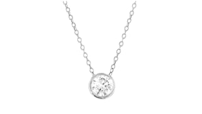 1.00 Carat Bezel-Set Lab-Grown Diamond Solitaire Necklace in Sterling Silver