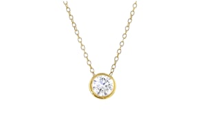 1.00 Carat Bezel-Set Lab-Grown Diamond Solitaire Necklace in 18kt Gold Over Sterling