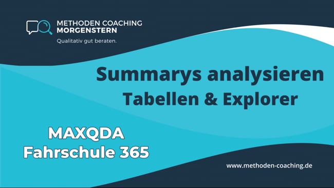 Summarys analysieren | Tabellen, Explorer & Export