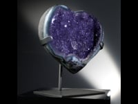 Astro West - Genuine Large Amethyst Geode Heart on Custom Metal Stand AWAMET532 Video