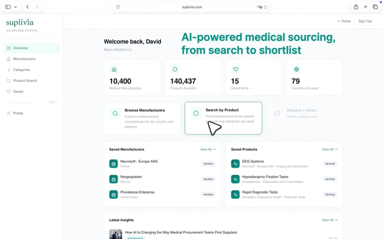 Suplivia AI Smart Sourcing demo preview