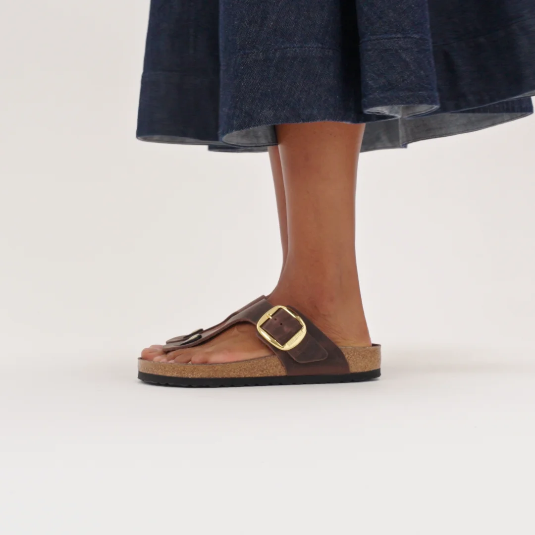 Gizeh Big Buckle Natural Leather Oiled in Color Habana