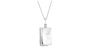Italian Sterling Silver Bar Pendant Necklace