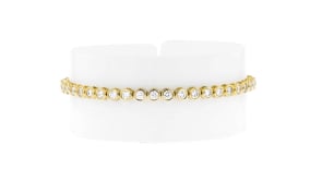 3.00 ct. t.w. Bezel-Set Lab-Grown Diamond Tennis Bracelet in 18kt Gold Over Sterling