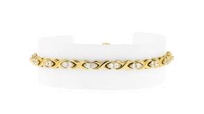 1.00 ct. t.w. Lab-Grown Diamond XO Bracelet in 18kt Gold Over Sterling