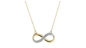 .20 ct. t.w. Lab-Grown Diamond Infinity Symbol Necklace in 10kt Yellow Gold