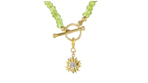 18kt Gold Over Sterling Sunflower Charm with Diamonds