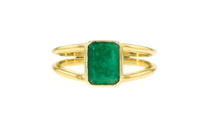 2.30 Carat Emerald Ring in 18kt Gold Over Sterling